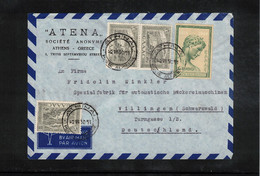 Greece 1950 Interesting Airmail Letter To Germany - Cartas & Documentos