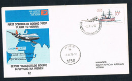 1976 - FDC - SOUTH AFRICA AIRWAYS - JHB To Vienna - AirMail - FDC