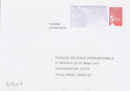 D1201 - Entier / Stationery / PSE - PAP Réponse Luquet - Mission Médicale Internationale - Agrément .0204500 - PAP: Antwort/Luquet