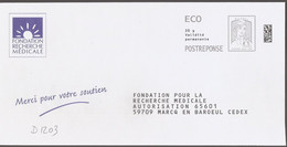 D1203 - Entier / Stationery / PSE - PAP Réponse Ciappa - Fondation Recherche Médicale (agrément 63760) - Prêts-à-poster:Answer/Ciappa-Kavena