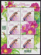 Poland 2021 Beneficial Insects / Bees And Bumblebees, Flowers, Insect, Animal, Bee, Nature / Full Sheet MNH** New!!! - Full Sheets