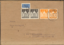 Bizone Bauten 2 X 2 U.2 X 8  Pfg M.Notopfer Geschnitten Brief V. 1949 A. Aachen - American/British Zone