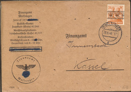 Bizone 24 Pfg. Bandaufdruck  Brief Aus Melsungen Nazi-Symbol Abgedeckt - American/British Zone