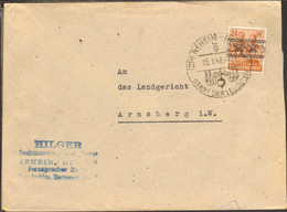 Bizone 24 Pfg. Bandaufdruck  Brief Aus Neheim-Hüsten Ortswerbestempel - American/British Zone