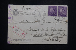 BELGIQUE - Enveloppe En Recommandé De Liège Pour La France En 1941 Avec Contrôle Postal - L 97474 - Covers & Documents