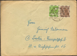 Bizone 10 U. 15 Pfg.Netzaufdruck  Brief Aus Kirchheim Teck - American/British Zone