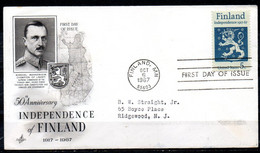 USA. N°836 De 1967 Sur Enveloppe 1er Jour. Armoiries De La Finlande/Lion. - Enveloppes