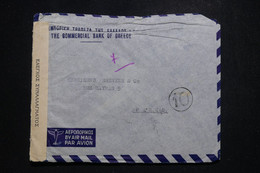 GRECE - Enveloppe Commerciale De Athènes Pour Paris En 1948 Avec Contrôle Postal, Affranchissement Au Verso - L 97489 - Briefe U. Dokumente