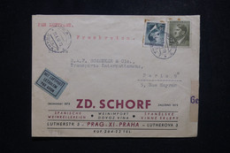 BOHÊME ET MORAVIE - Enveloppe Commerciale De Praha Pour La France En 1944 Avec Contrôle Postal - L 97490 - Briefe U. Dokumente