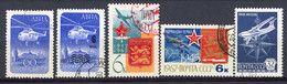 RUSSIE - 1960 à 1978 PA Yv. N° 111,113,114,123,131 (papier Brillant) (o)  Divers   Cote 2,9 Euro BE   2 Scans - Oblitérés