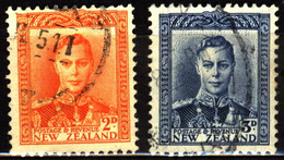 New Zealand 1947 Mi 242-243 King George VI - Usati