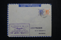 HONG KONG - Enveloppe De La Reprise Du Service Aérien Hong Kong / Saigon En 1947 - L 97521 - Cartas & Documentos