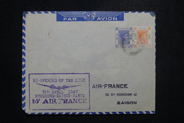 HONG KONG - Enveloppe De La Reprise Du Service Aérien Hong Kong / Saigon En 1947 - L 97521 - Covers & Documents