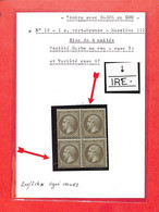 FRANCE - Napoleon  - N ° 19- 1c Vert Bronze -bloc De 4 -2xx Et 2x- Variétés -signé Calves -voir Description Et Scans - Unclassified
