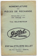 Gillet Herstal 1932 Moto Pieces Détachées Rechange Motorrad Motorcycle Velomoteur - Moto