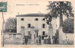 MONTMERLE - La Mairie Et L'Ecole - Philatélie Cachet En Pointillés Jassans-Riottier - Altri Comuni