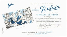 -BUVARD -   CHOCOLAT POULAIN Chansons De FRANCE Meunier Tu Dort  état LUXE - Cocoa & Chocolat