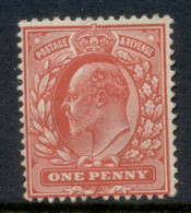 GB 1902-11 KEVII 1d Scarlet MH - Unused Stamps