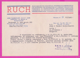 262053 / Poland 1962 Company Warszawa RUCH - The Enterprise For Distribution Of Foreign Publications , Pologne - Non Classificati