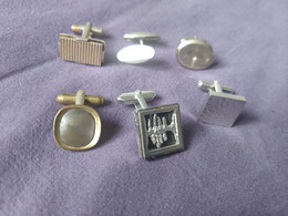 LOT DE 6 BOUTONS DE MANCHETTE DEPAREILLES Set Of 6 Different Cufflinks Manschettenknöpfe Gemelos - Manchetknopen & Boordknopen