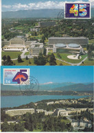 UNO Geneva 1990 45Y Uno 2v 2 Maxicards (51961) - Maximumkaarten