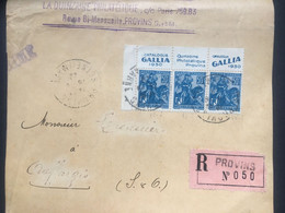 FRANCE - La Quinzaine Philatelique Provins - Joan Of Arc Selvedge + Cachet + Registered Provins - Front Of Cover - Storia Postale