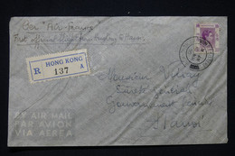 HONG KONG - Enveloppe En Recommandé De Hong Kong Pour La Sûreté Générale à Hanoi En 1939 Par 1er Vol Pour Hanoi- L 97558 - Lettres & Documents