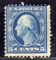 USA STATI UNITI 1908 1909 PRESIDENT GEORGE WASHINGTON PRESIDENTE CENT. 5c MH - Unused Stamps