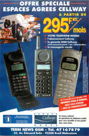 Publicités - Publicité Terri News GSM - Téléphonie - Portable - Espace Agrées Cellway - Rueil Malmaison - Bon état - Reclame