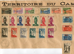 CAMEROUN N°203 / 232 + N°233 / 5 SUR GRAND FRAGMENT A L'ENTETE DU TERRITOIRE DU CAMEROUN AVEC OBL DOUALA-DEIDO 28 OCT 40 - Usados