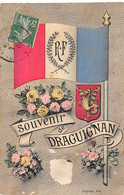 Draguignan       83       Souvenir De... Drapeau Et écusson   - Grattage Côté Verso -       (voir Scan) - Draguignan