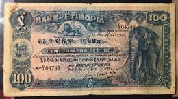 ETIOPIA 100 Thalers 1932 PICK #10 BEL BIGLIETTO Naturale LOTTO 2404 - Ethiopia