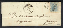 ITALIE 1867: LSC De Chiavari Pour Gènes Avec Le Y&T 23 - Entero Postal