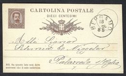 ITALIE 1882: CP Entier De 10c De Bergamo Pour Palazzolo - Ganzsachen