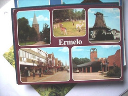 Nederland Holland Pays Bas Ermelo Met Kerk En Winkelcentrum En Molen - Ermelo