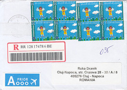 95805- ANGEL, CHRISTMAS STAMPS ON REGISTERED COVER, 2012, BELGIUM - Storia Postale