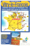 Publicités - Publicité Atlas Régions Des Echos - Aprova - S'implanter à Vitry Le Francois - Carte Géographique - Marne - Advertising