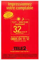 Publicités - Publicité Télé2 - Téléphonie - Impressionnez Votre Comptable - Bon état - Advertising
