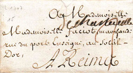 Précurseur LAC De Charleville Vers Reims En 1707 3 De Port - 1701-1800: Precursori XVIII