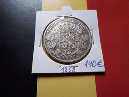 BELGIQUE LEOPOLD IER 5FR 1858 ARGENT MOINS DE 18102 EXEMPLAIRES !!! - 5 Francs