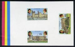 Comoro Islands 1981 Royal Wedding Imperf Master Proof Set On Gummed Paper Showing Solid Colour Bars, Rare - Komoren (1975-...)