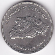 Guernesey 25 Pence 1977 Jubilé D'argent Elizabeth II  1952 – 1977 Cupronickel , KM# 31 - Guernsey