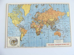 LECCE Carte Geographique CARTINA GEOGRAFICA THE RADIO AMATEUR'S WORLD MAP  CORRISPONDENZA  QSL RADIO CARD  QXL - CB-Funk