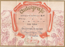 CTT Servico Telegrafico BF Autografo Portugal Telegrama De Boas Festas Christmas Greetings Telegram - Cartas & Documentos