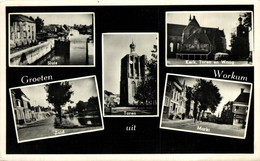 GROETEN UIT WORKUM  SLUIS ZUID TOREN MARKT KERK TOREN EN WAAG   Workum Friesland   HOLLAND HOLANDA NETHERLANDS - Workum