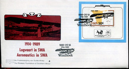 SWA South West Africa Official FDC # SW 4 - Aviation Transport, Airplanes - África Del Sudoeste (1923-1990)