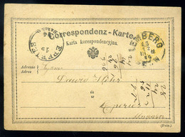 LEMBERG JUDAICA 1874. Díjjegyes Levlap, Héber Nyelven érve , Eperjesre Küldve - Lettres & Documents