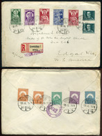 SZOMBATHELY 1930. Dekoratív, Vegyes Bérmentesítésű Ajánlott Levél Az USA-ba Küldve - Used Stamps