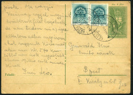 1941. Díjjegyes Levlap Taracköz-Budapest Kétnyelvű Mozgóposta Bélyegzéssel - Used Stamps