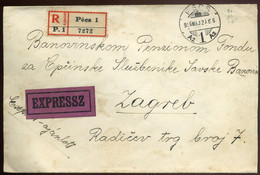 PÉCS 1936. Dekoratív, Expressz-ajánlott Levél Jugoszláviába - Used Stamps